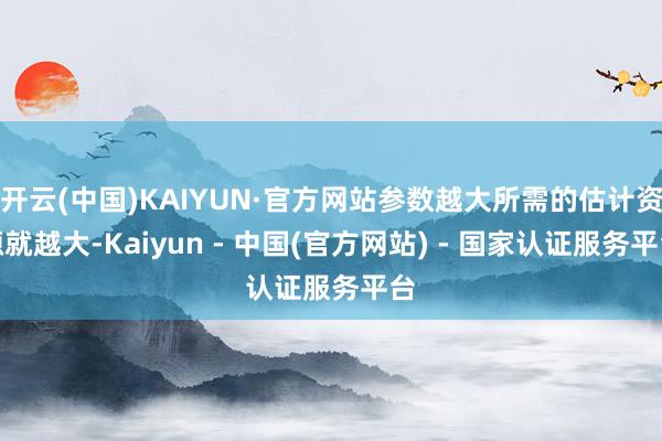 开云(中国)KAIYUN·官方网站参数越大所需的估计资源就越大-Kaiyun - 中国(官方网站) - 国家认证服务平台