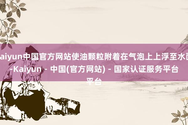 kaiyun中国官方网站使油颗粒附着在气泡上上浮至水面-Kaiyun - 中国(官方网站) - 国家认证服务平台