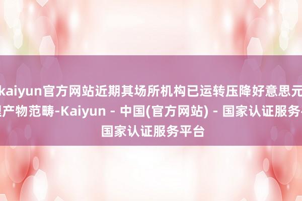 kaiyun官方网站近期其场所机构已运转压降好意思元搭理产物范畴-Kaiyun - 中国(官方网站) - 国家认证服务平台