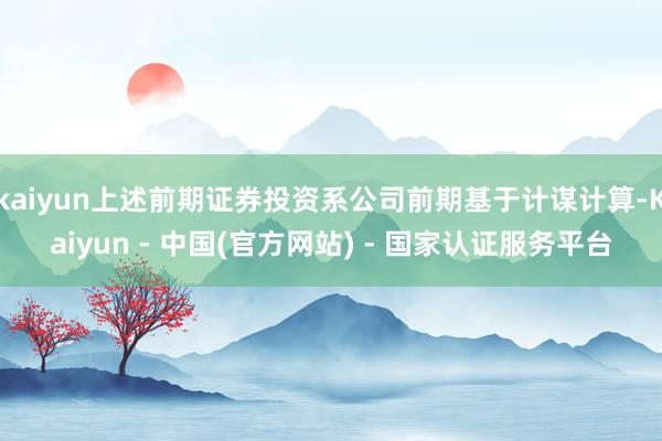 kaiyun上述前期证券投资系公司前期基于计谋计算-Kaiyun - 中国(官方网站) - 国家认证服务平台